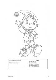 English Worksheet: Colour Noddy