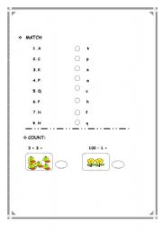 English Worksheet: letters & numbers