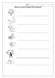 English worksheet: What are they doing?