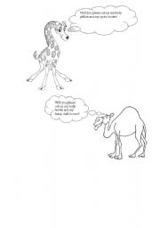 English worksheet: Camel and Giraffe