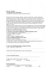 English Worksheet: third year test