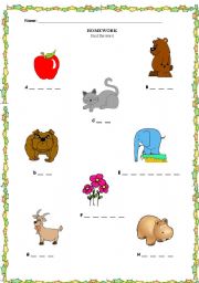 English worksheet: Alphabet Worksheet A-H