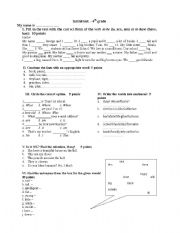 English worksheet:  welcome back revision test