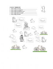 English Worksheet: Count them up!