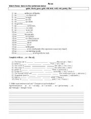 English Worksheet: Comparitives as...as
