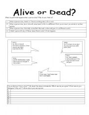 English worksheet: alive or dead01