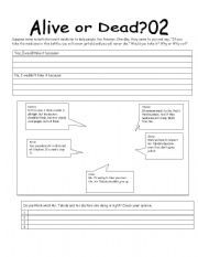 English worksheet: alive or dead 02