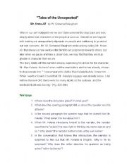 English Worksheet: A lesson plan based on the short story Mr Know-it-all