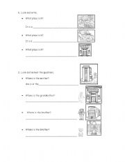 English worksheet: places and jobs