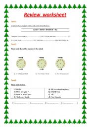 English Worksheet: review worksheet