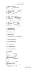 English Worksheet: Quiz for young learners