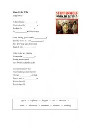 English Worksheet: Born to be Wild