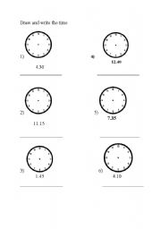 English Worksheet: Clocks