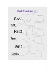 English Worksheet: trace and draw