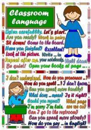 English Worksheet: Classroom language - POSTER