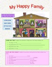 English Worksheet: My Happy Family