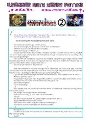 English Worksheet: grammar with Harry Potter : wh- words exercises - part 2