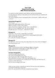 English Worksheet: book review plan