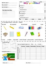 English Worksheet: first lesson : introduce yourself + beginners useful words