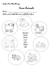 English Worksheet: Farm animals