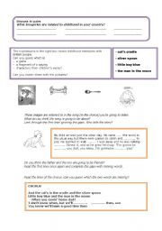 English Worksheet: cats in the cradle - song about father-son relations 