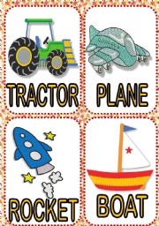 English Worksheet: Transportation FLASH CARDS