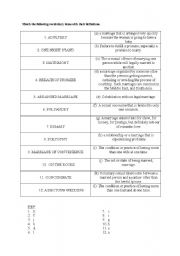 English Worksheet: marriage - vocabulary exercise