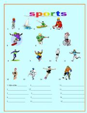 English worksheet: Sports