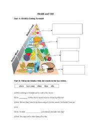 English Worksheet: Health and Diet 