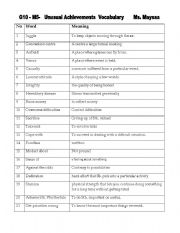 English Worksheet: vocabulary