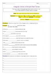 English Worksheet: Irregular Verbs in simple past tense