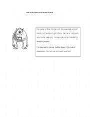 English Worksheet: Physical description
