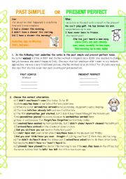 English Worksheet: PAST SIMPLE OR PRESENT PERFECT