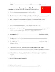 English Worksheet: Discovery Atlas: China Revealed