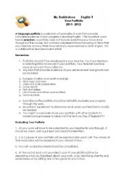 English Worksheet: Portfolio