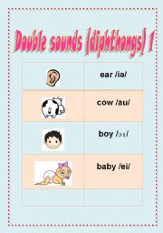 English worksheet: Double sounds diphthongs 1