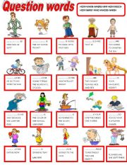 English Worksheet: question words