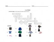 English Worksheet: Clothig crossword
