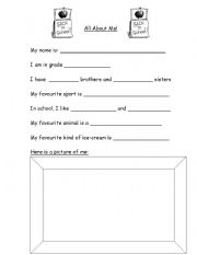 English Worksheet: All about ME