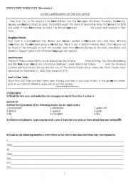 English Worksheet: Unit 1 lesson 2 New York City