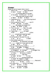 English Worksheet: mini grammar test