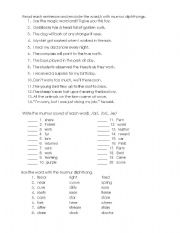 English worksheet: murmur diphthongs