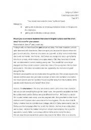 English Worksheet: You should have seen the mess by Muriel Spark