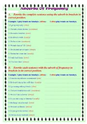 English Worksheet: Adverbs of frequency