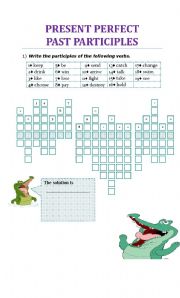 English Worksheet: PARTICIPLES