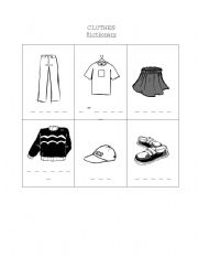 English worksheet: Clothes Pictionary