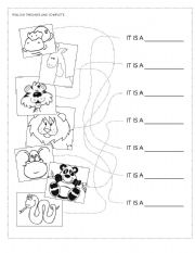 English Worksheet: Zoo Animals (matching)