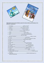 English Worksheet: Present Continuous with the film Robots