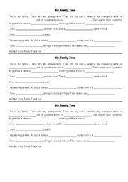 English worksheet: My family tree