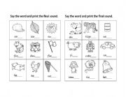 English Worksheet: Final sounds